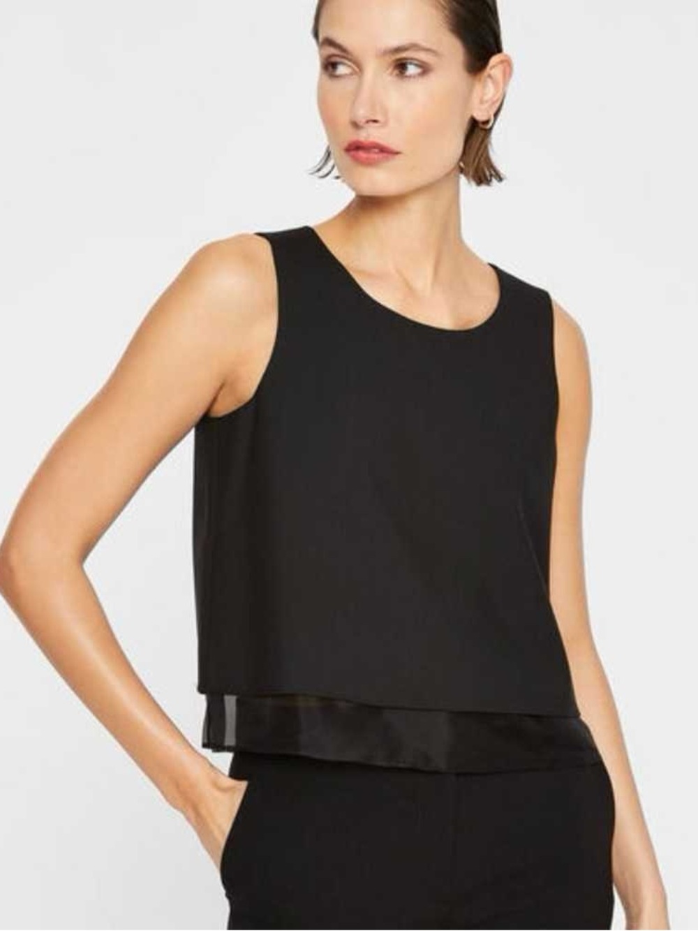 Club Monaco Classic Black Layered Tank Sleeveless